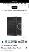 Panneau solaire monocristallin bifacial de 450 watts - Neuf, jamais utilisé