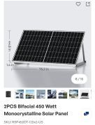 Panneau solaire monocristallin bifacial de 450 watts - Neuf, jamais utilisé